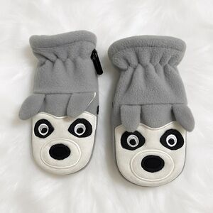 The Children's Place Gray Husky Dog Fleece Mittens 
Size L (2-4 Years)